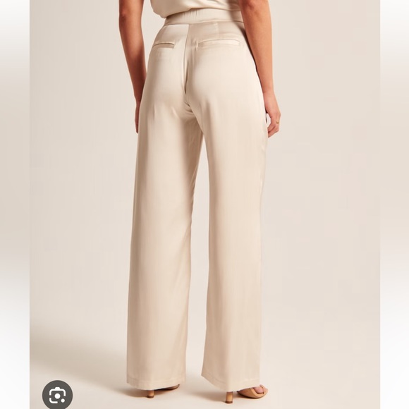 Abercrombie & Fitch Pants - Satin Tailored Wide Leg Pants - Abercrombie & Fitch